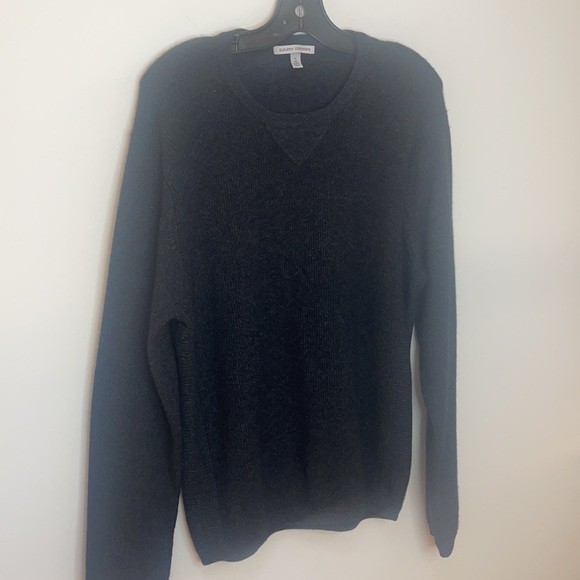 Autumn Cashmere Black Cashmere Men’s Crewneck Sweater - Picture 5 of 6